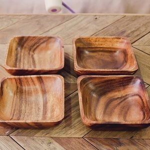 Acacia Wood Mini Spice Bowls